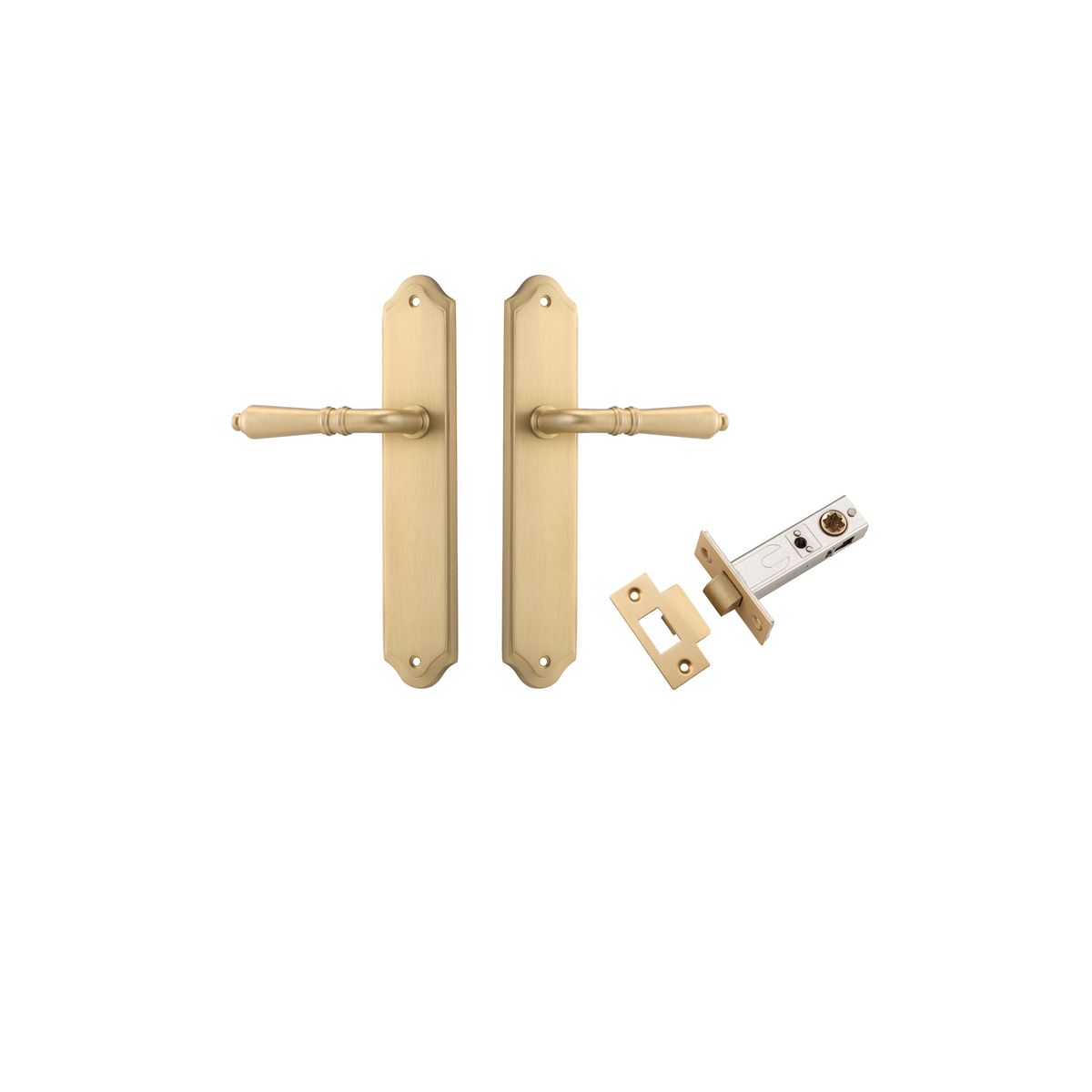 15212KPASS60 - Sarlat Lever - Shouldered Backplate Passage Kit - Brushed Brass - Passage
