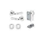 9205KENTR60KK - Sarlat Lever - Round Rose Entrance Kit with Separate High Security Lock - Brushed Chrome - Entrance
