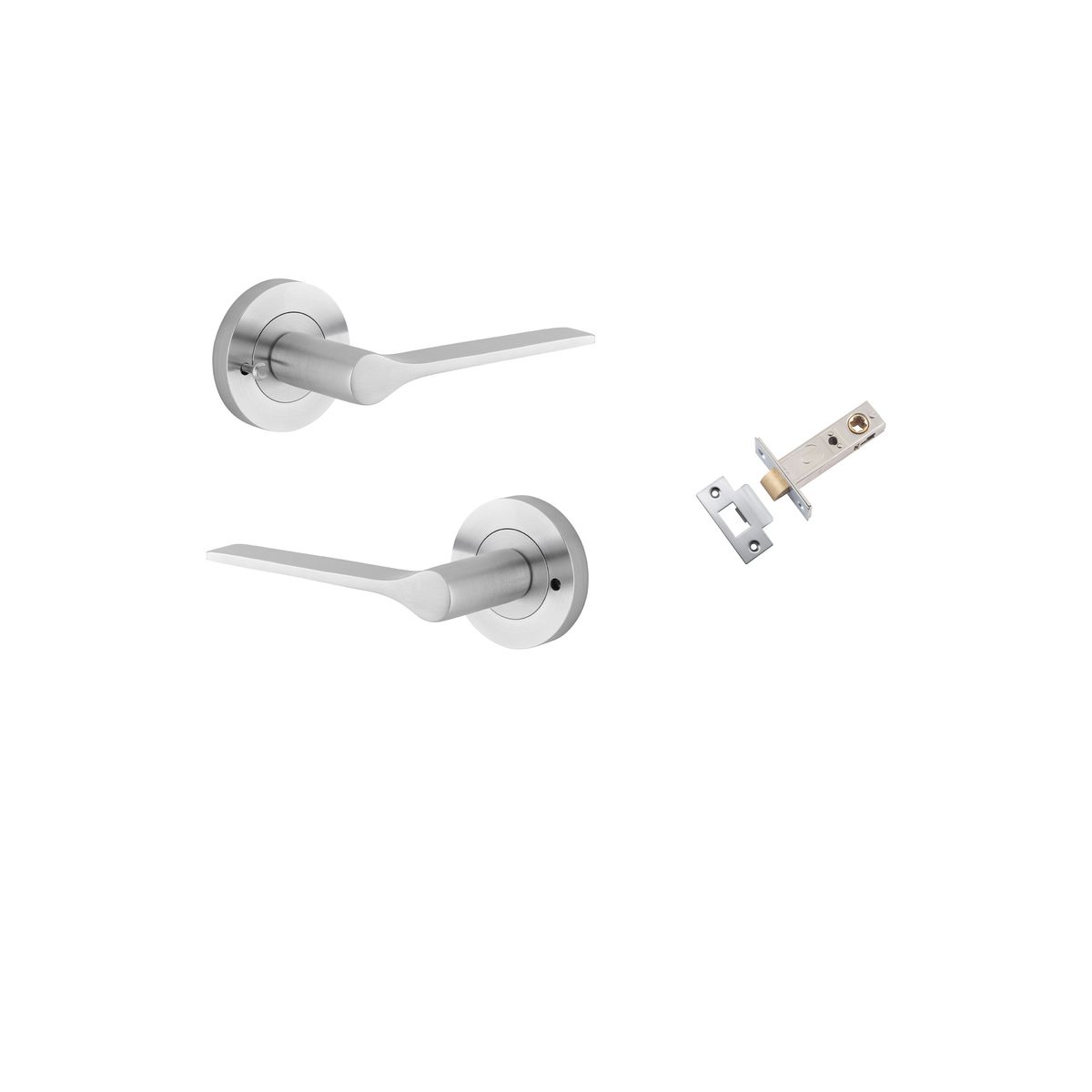 0365KIBPRIV60 - Como Lever - Round Rose Privacy Kit (Inbuilt Privacy) - Brushed Chrome - Privacy