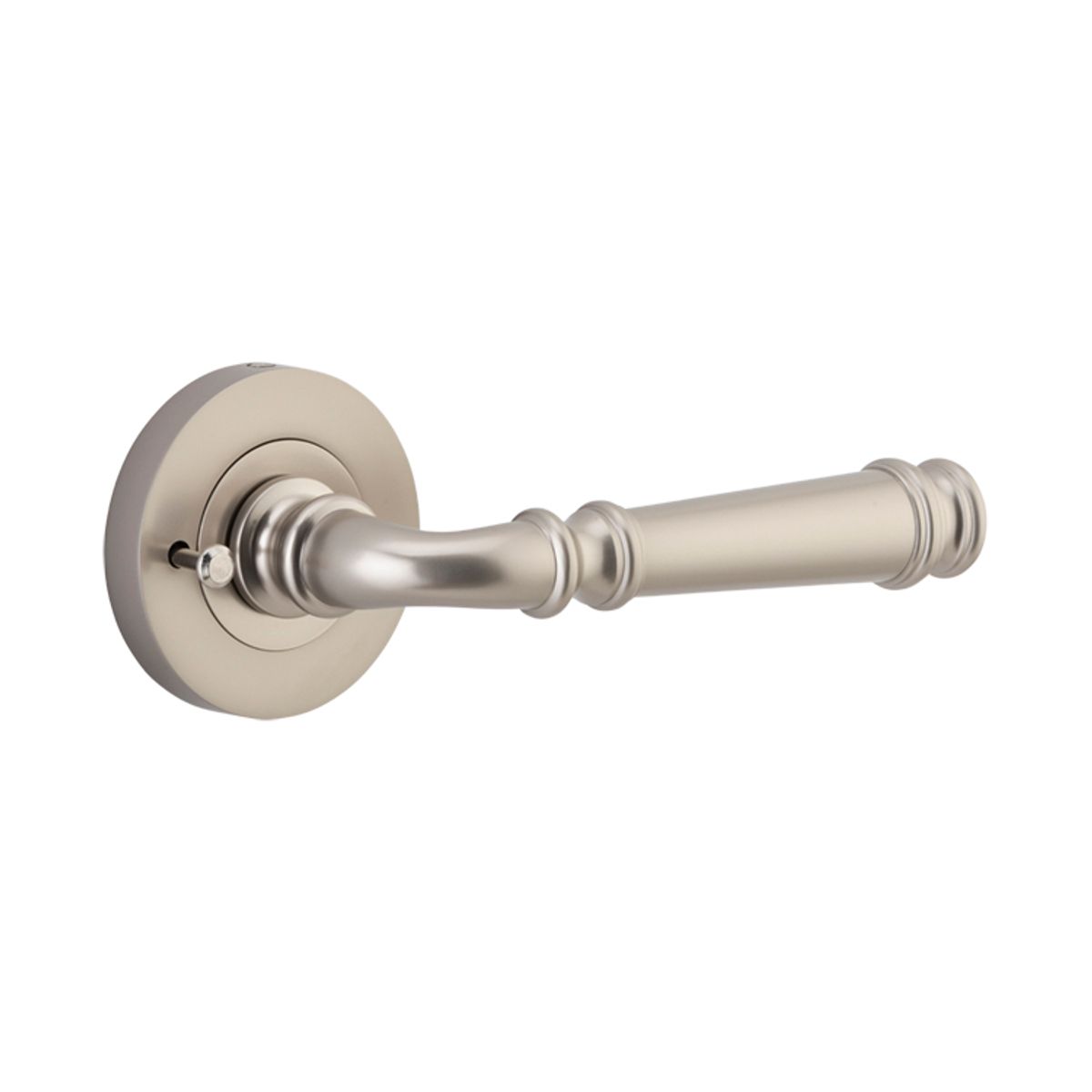 0319KIBPRIV60 - Verona Lever - Round Rose (Inbuilt Privacy) - Satin Nickel - Privacy