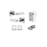 0414KENTR60KK - Berlin Lever - Square Rose Entrance Kit with High Security Lock - Polished Chrome - Entrance