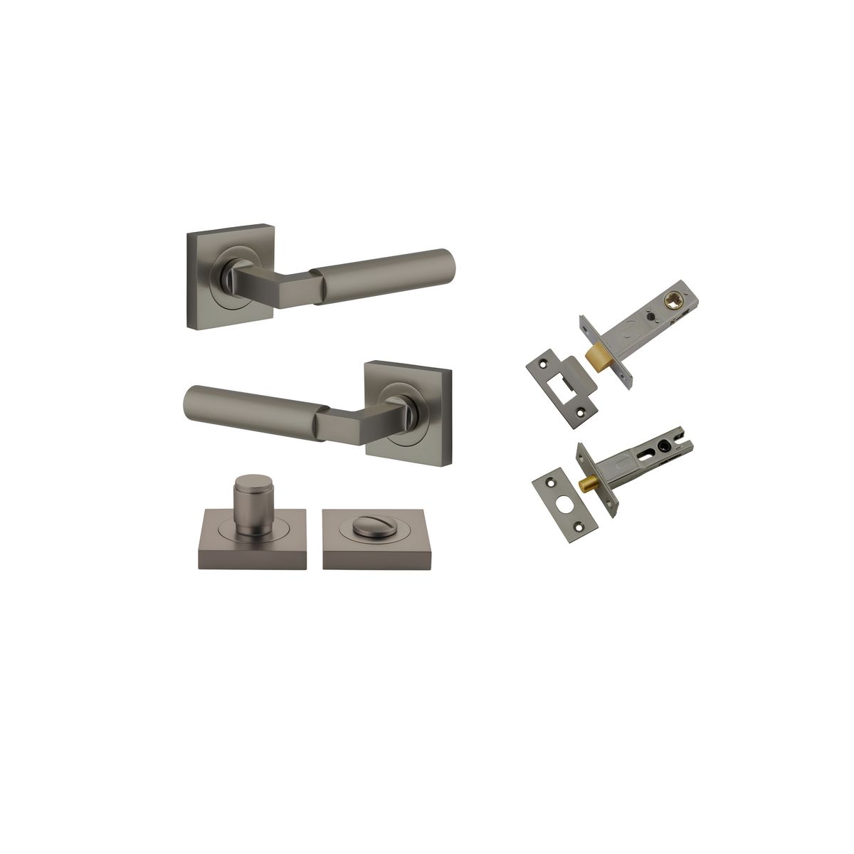 16873KPRIV60 - Berlin Lever - Square Rose Privacy Kit - Graphite PVD - Privacy