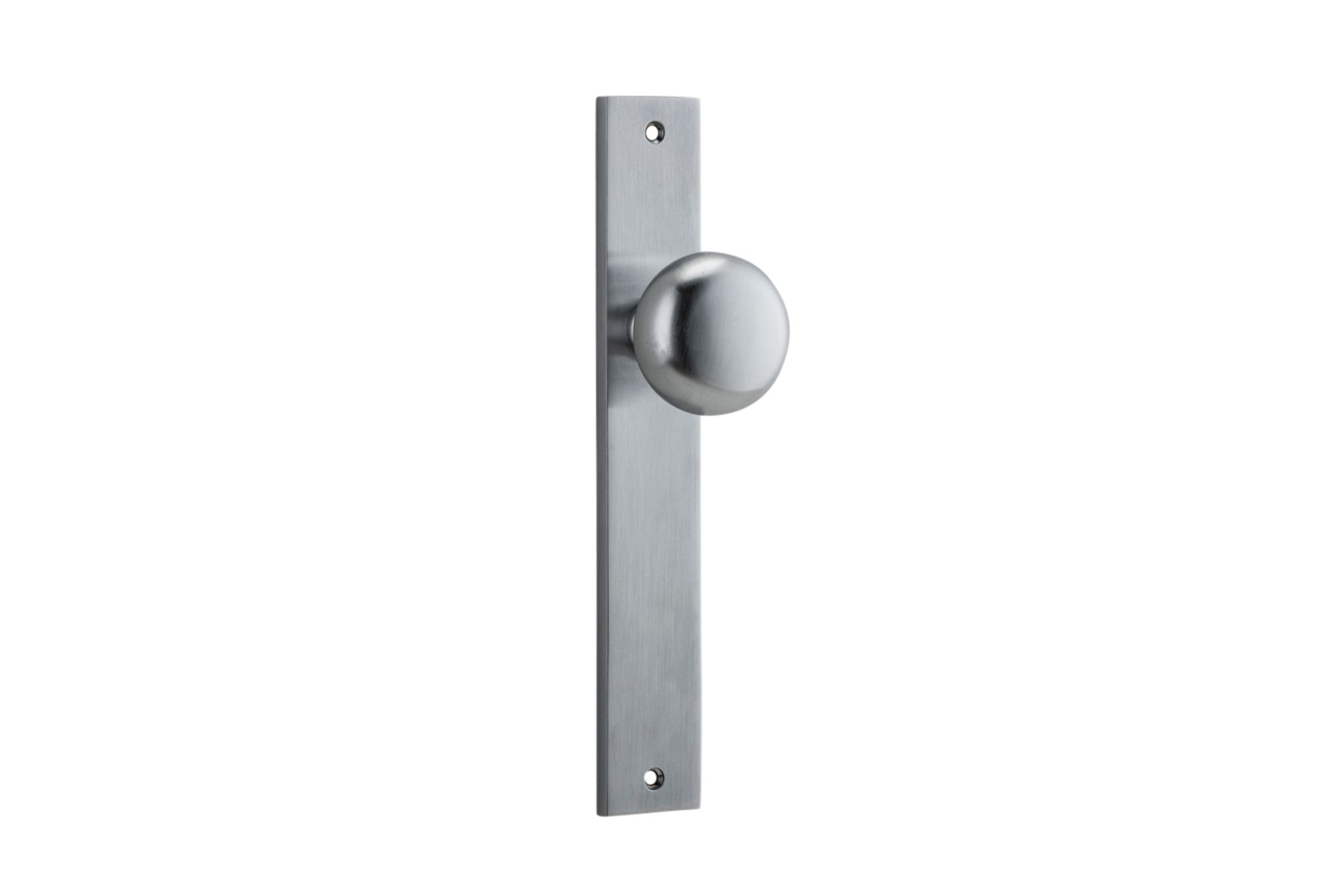 12322 - Cambridge Knob - Rectangular Backplate - Brushed Chrome - Passage