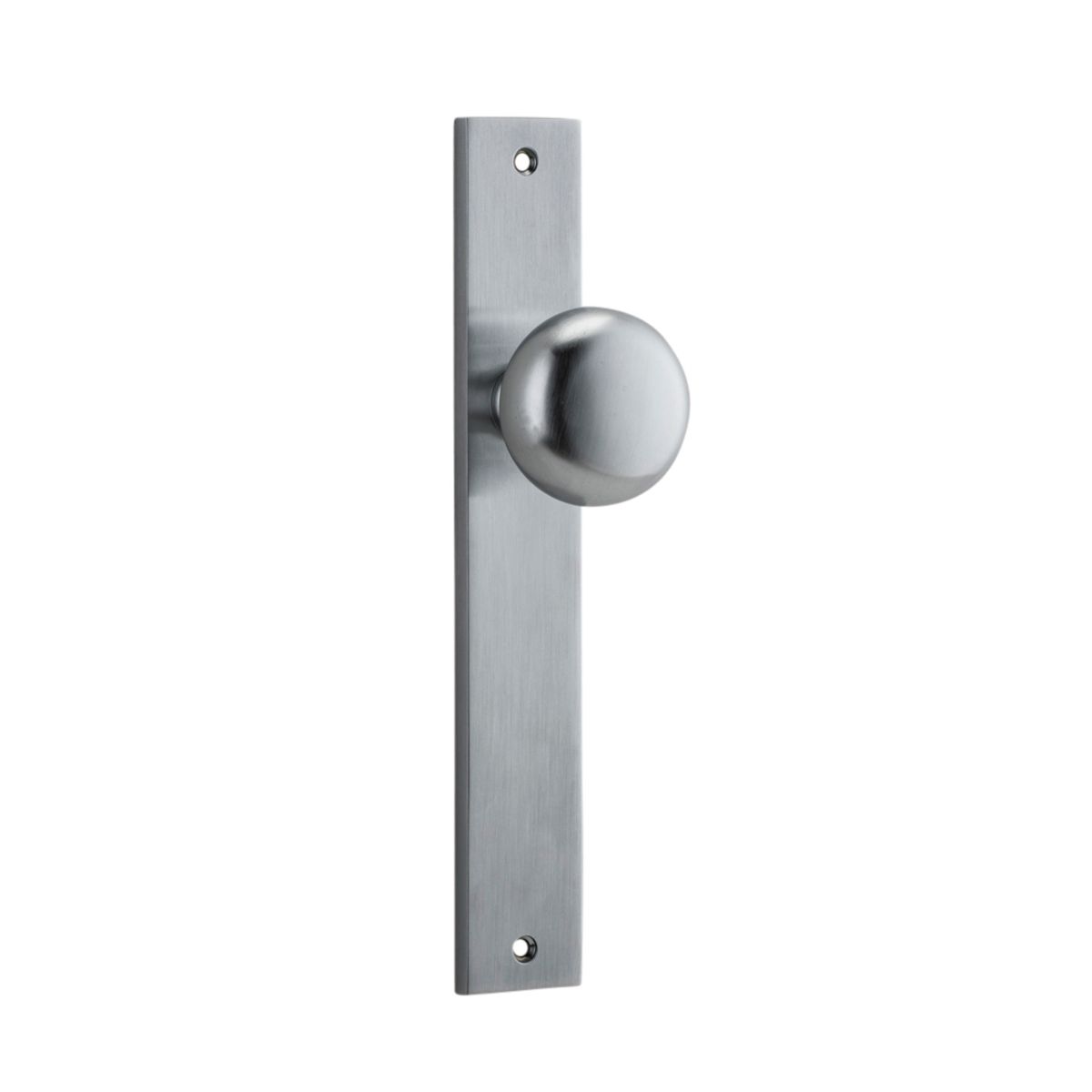 12322 - Cambridge Knob - Rectangular Backplate - Brushed Chrome - Passage