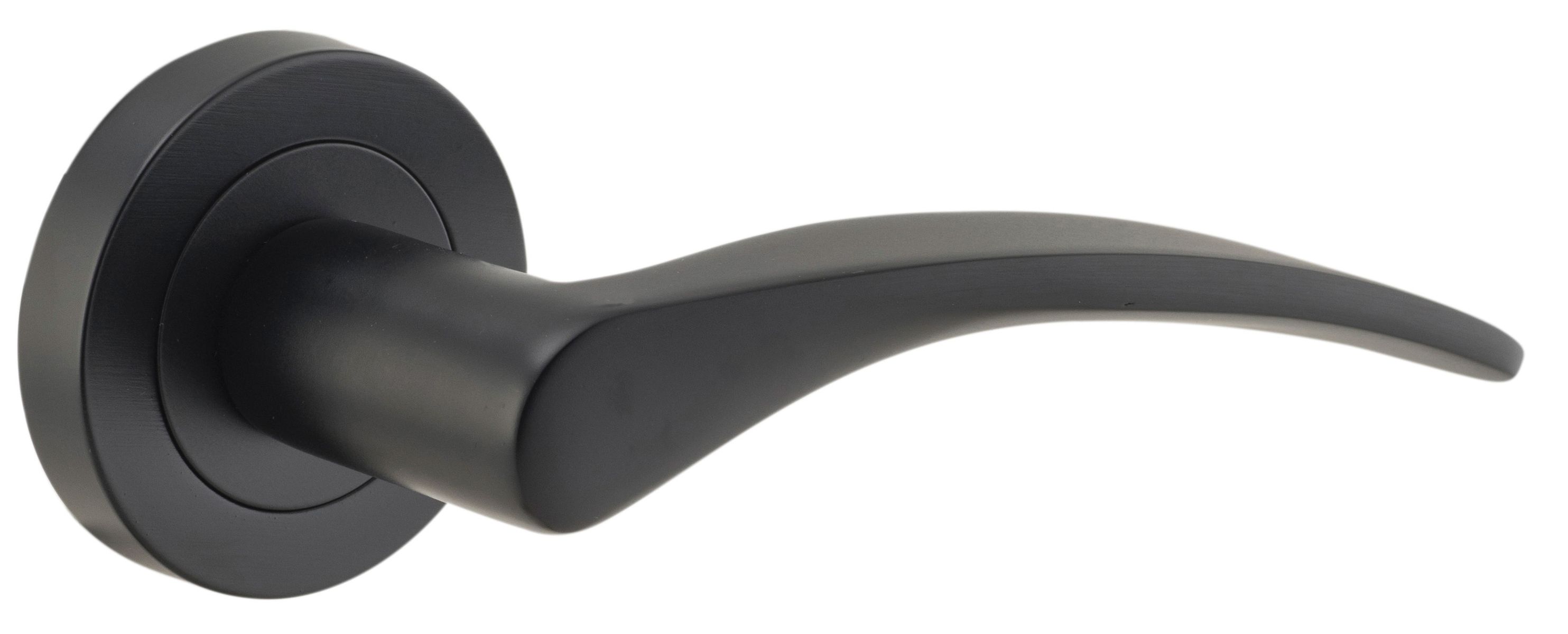 9223 - Oxford Lever - Round Rose - Matt Black - Passage