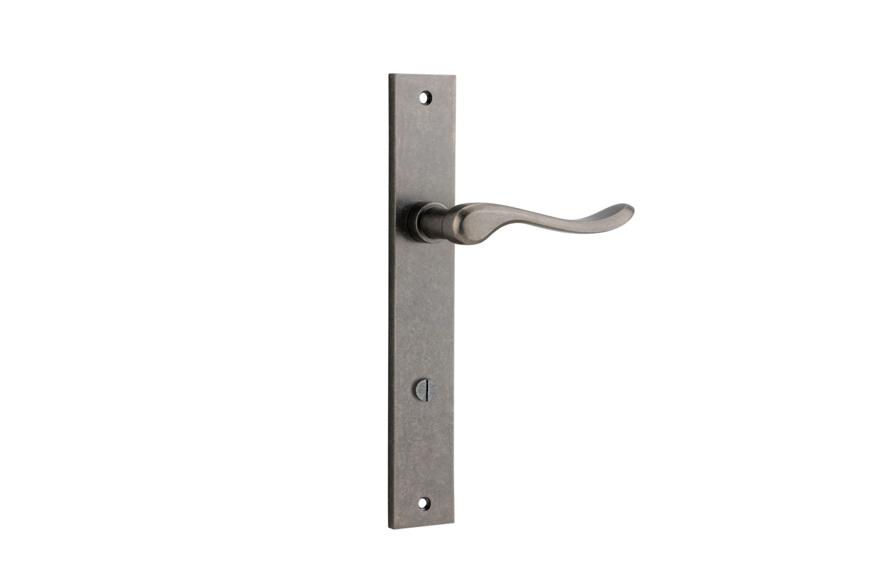 13920P85 - Stirling Lever - Rectangular Backplate - Distressed Nickel - Privacy