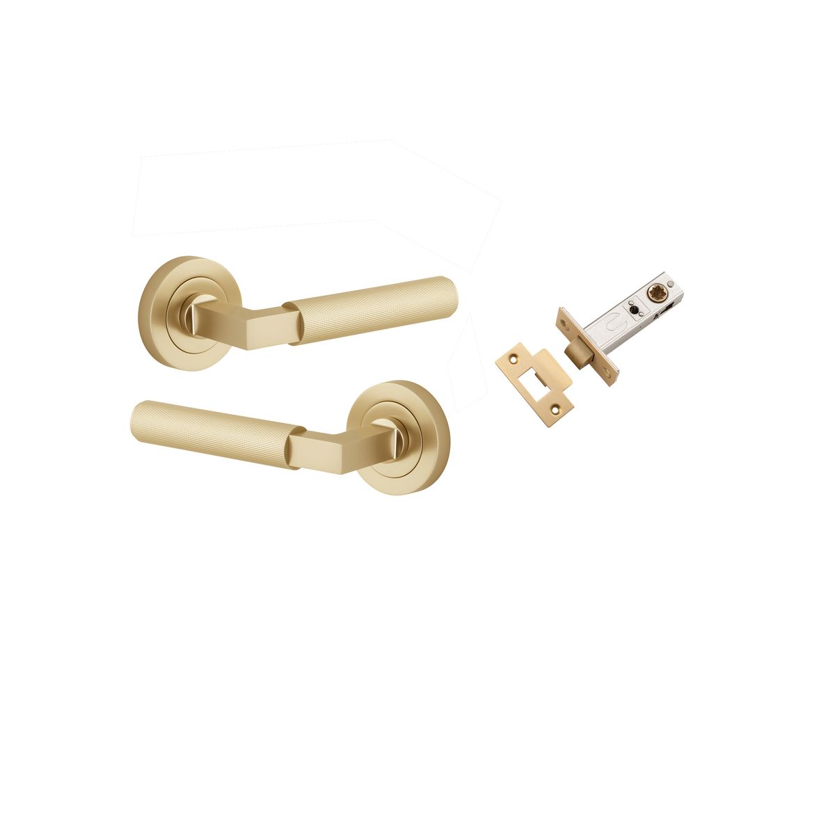 16261KPASS60 - Brunswick Lever - Round Rose Passage Kit - Brushed Gold PVD - Passage