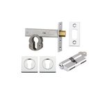 22554K70KKES - Euro Mortice Deadbolt Kit - 70mm Backset with Square Euro Escutcheon Key/Key - Polished Chrome - Entrance