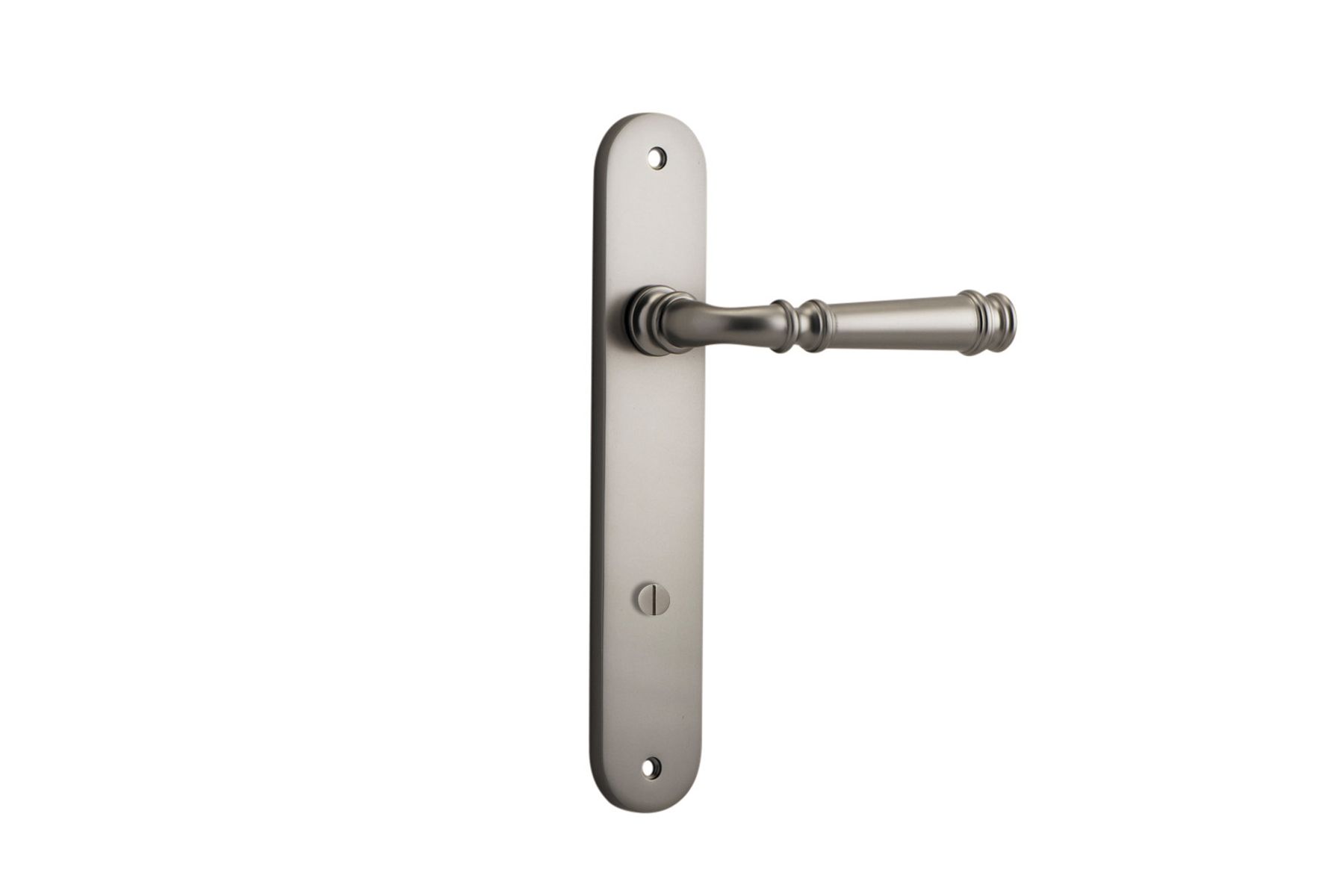 14730P85 - Verona Lever - Oval Backplate - Satin Nickel - Privacy