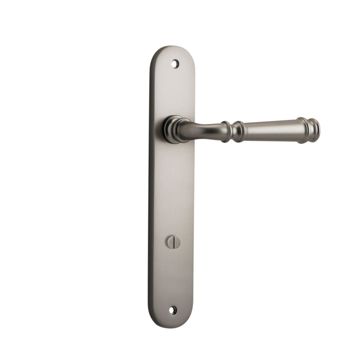 14730P85 - Verona Lever - Oval Backplate - Satin Nickel - Privacy