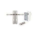 14230KENTR60KT - Verona Lever - Oval Backplate Entrance Kit with High Security Lock - Polished Nickel - Entrance