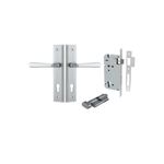 12378KENTR60KT - Copenhagen Lever - Stepped Backplate Entrance Kit with High Security Lock - Brushed Chrome - Entrance