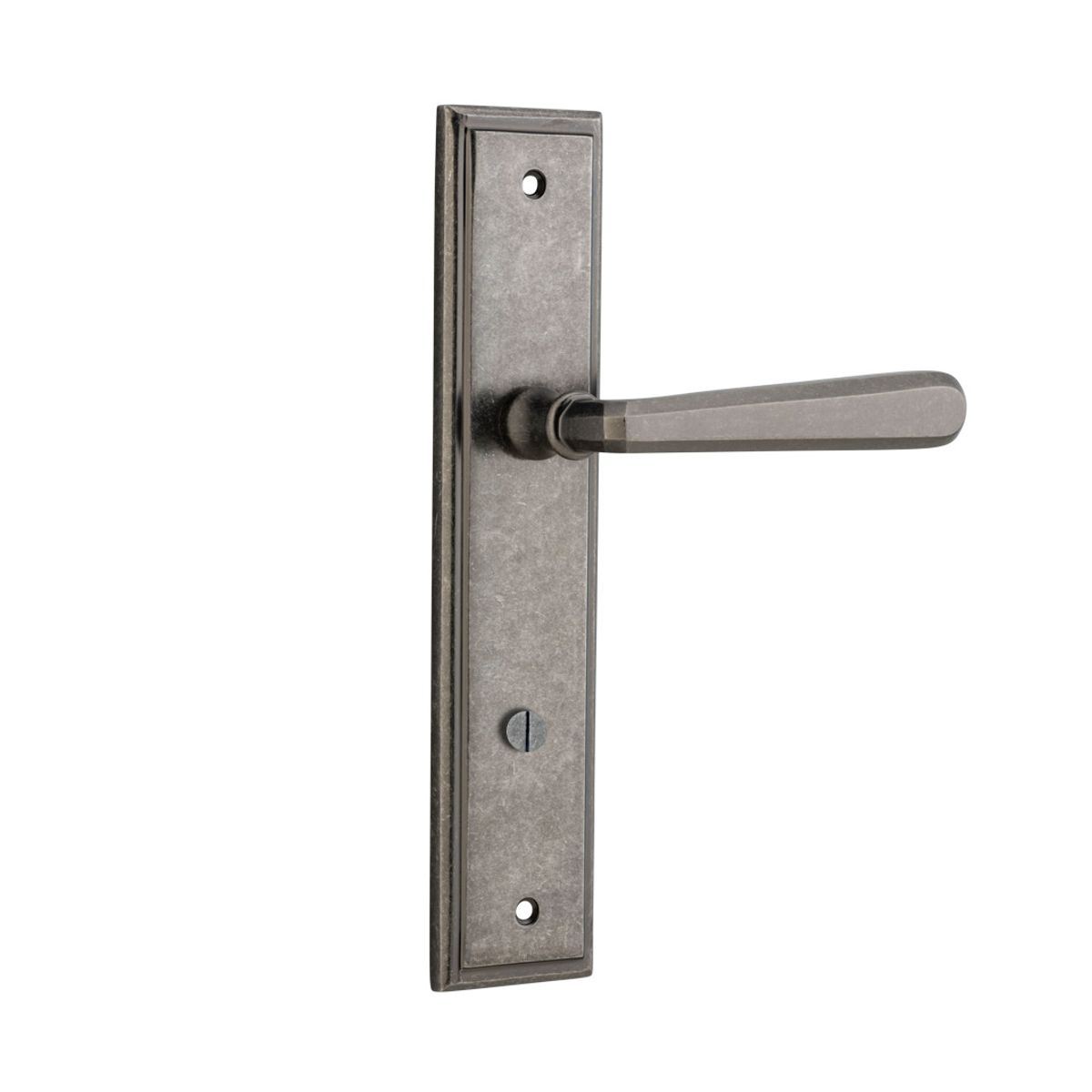 13878P85 - Copenhagen Lever - Stepped Backplate - Distressed Nickel - Privacy