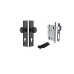 12831KENTR60KT - Paddington Knob - Chamfered Backplate Entrance Kit with High Security Lock - Matt Black - Entrance