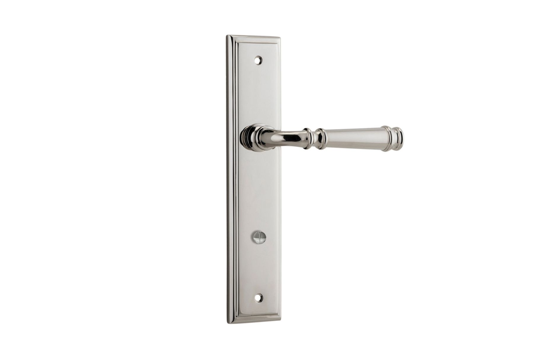 14242P85 - Verona Lever - Stepped Backplate - Polished Nickel - Privacy