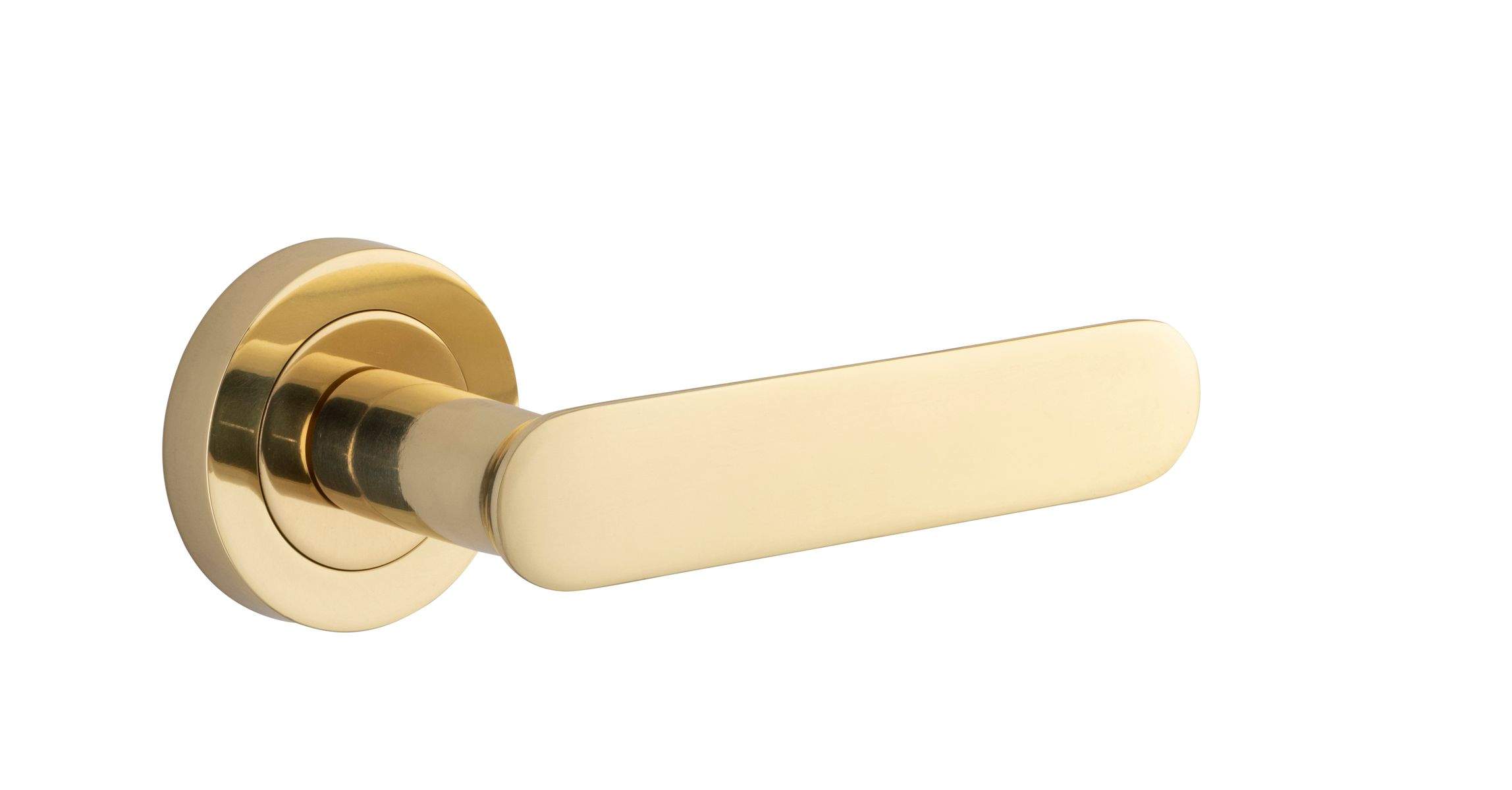 0330 - Bronte Lever - Round Rose - Polished Brass - Passage