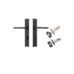 12702KPRIV60 - Baltimore Lever - Rectangular Backplate Privacy Kit with Privacy Turn - Matt Black - Privacy