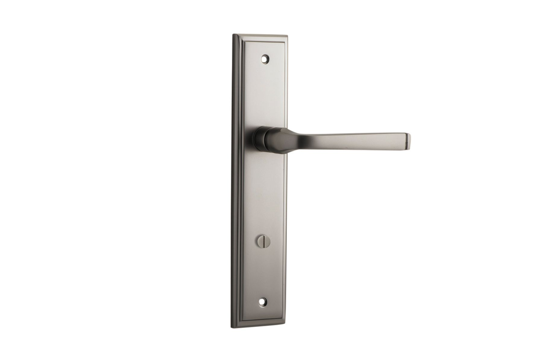 14744P85 - Annecy Lever - Stepped Backplate - Satin Nickel - Privacy