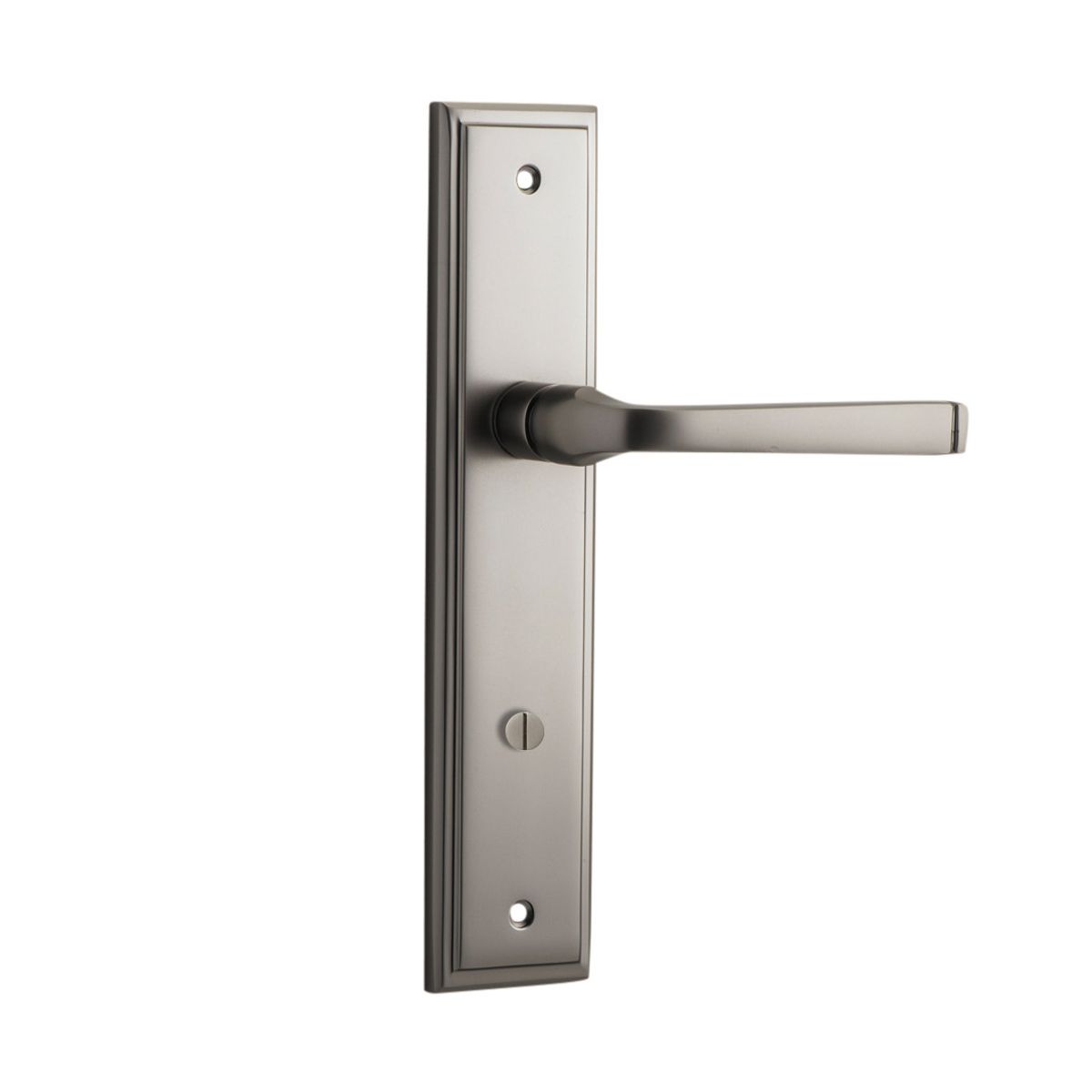 14744P85 - Annecy Lever - Stepped Backplate - Satin Nickel - Privacy
