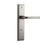 14744P85 - Annecy Lever - Stepped Backplate - Satin Nickel - Privacy
