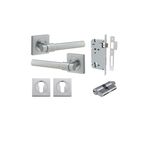21205KENTR60KK - Helsinki Lever - Square Rose Entrance Kit with Separate High Security Lock - Brushed Chrome - Entrance