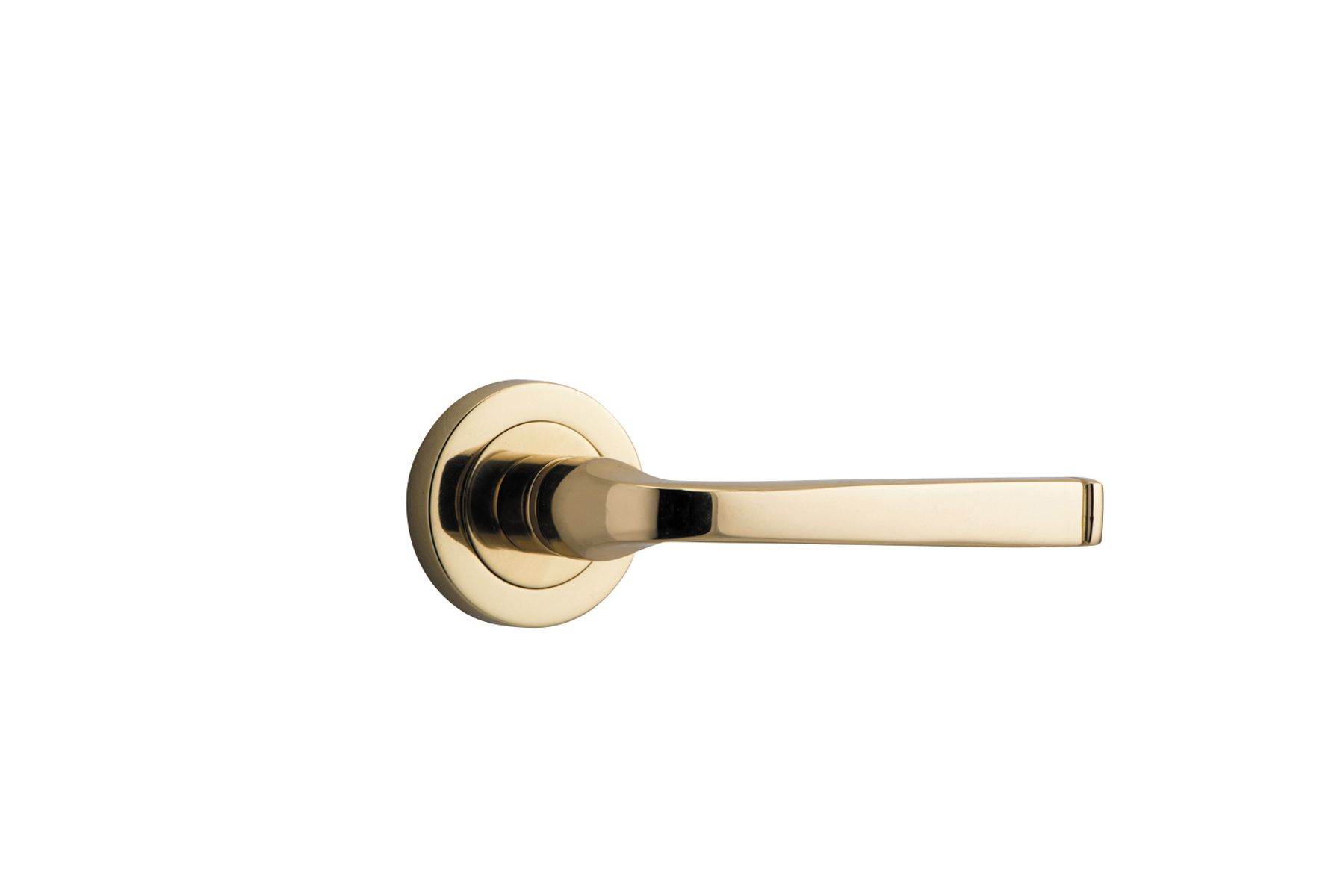 0320 - Annecy Lever - Round Rose - Polished Brass - Passage