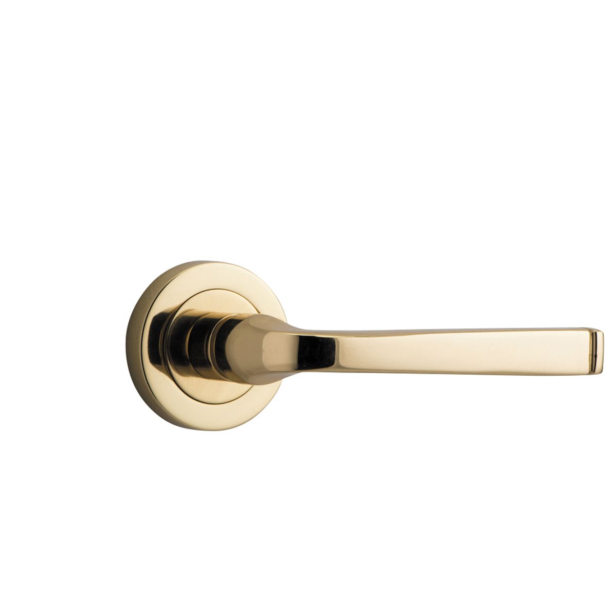 0320 - Annecy Lever - Round Rose - Polished Brass - Passage