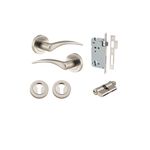 9229KENTR60KK - Oxford Lever - Round Rose Entrance Kit with Separate High Security Lock - Satin Nickel - Entrance