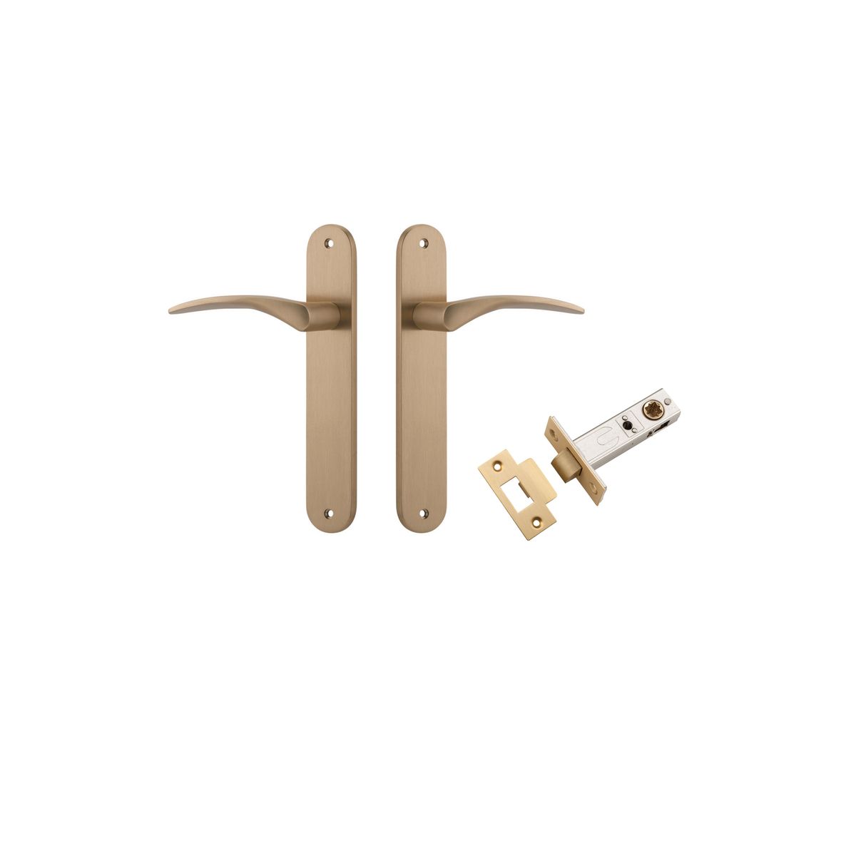 15728KPASS60 - Oxford Lever - Oval Backplate Passage Kit - Brushed Brass - Passage