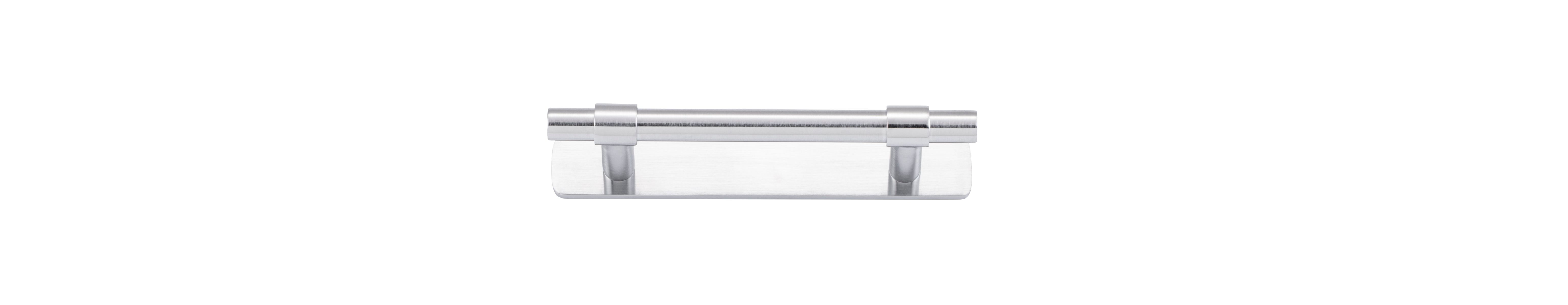 20995B - Helsinki Cabinet Pull with Backplate - CTC96mm - Brushed Chrome