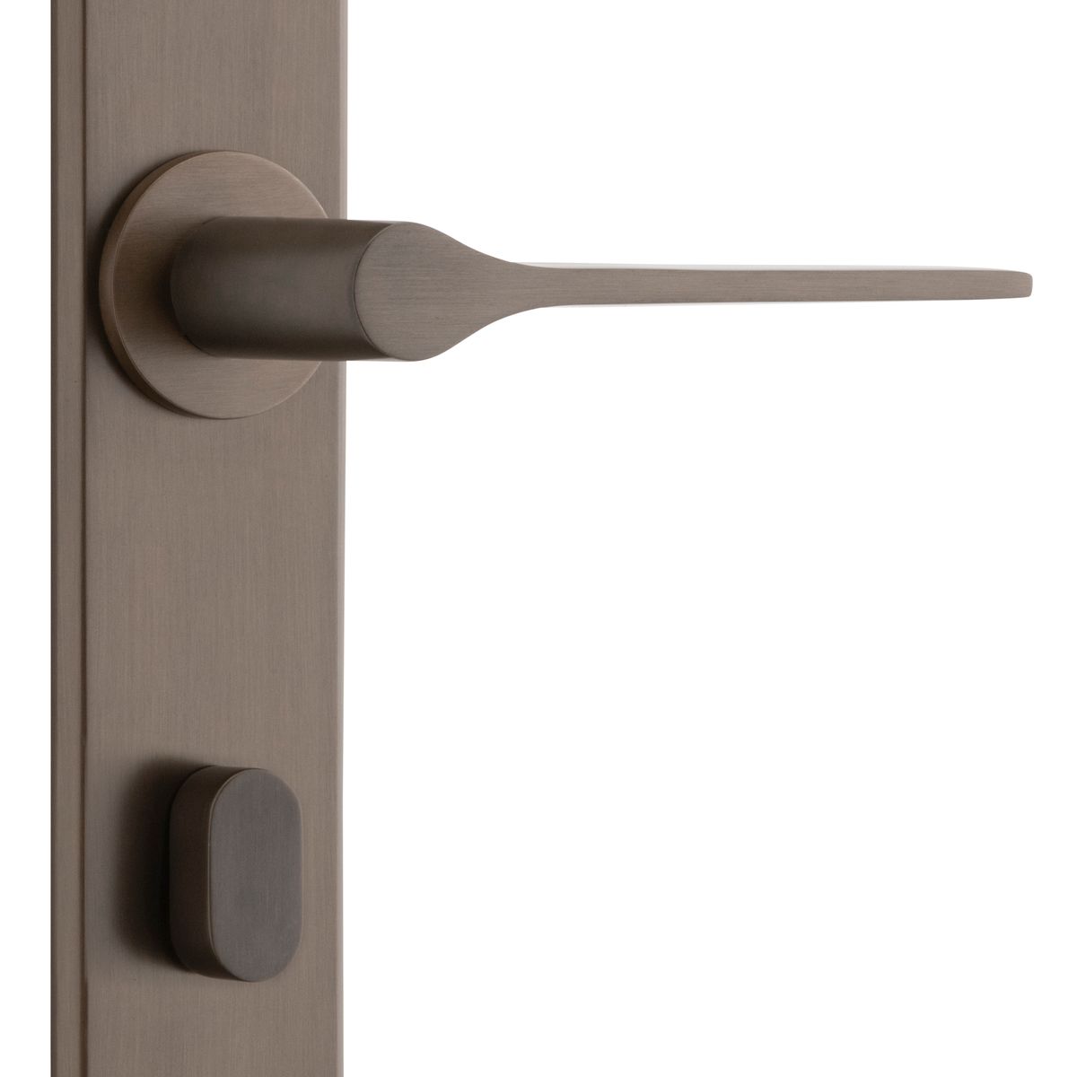 10758P85 - Como Lever - Chamfered Backplate - Signature Brass - Privacy