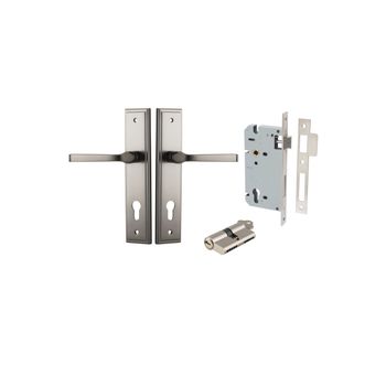 Annecy Lever - Stepped Backplate Entrance Kit with High Security Lock