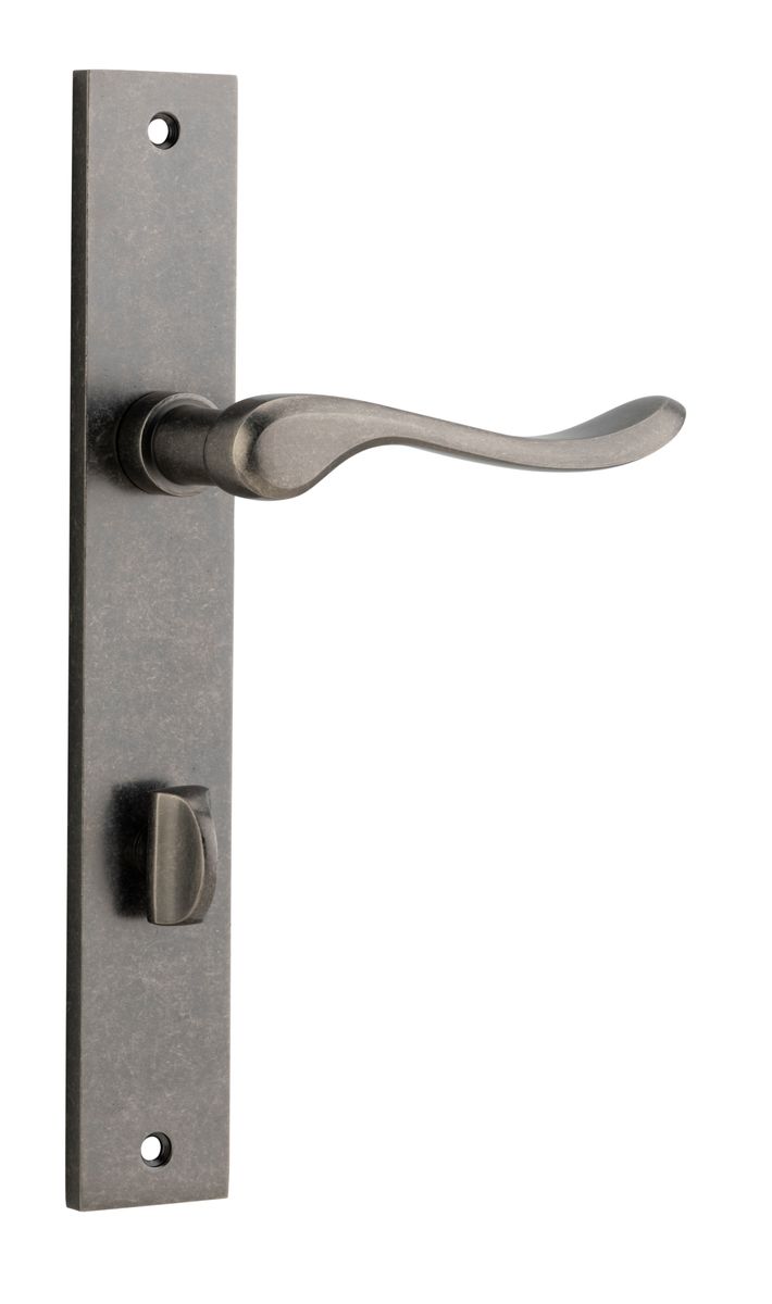 13920P85 - Stirling Lever - Rectangular Backplate - Distressed Nickel - Privacy