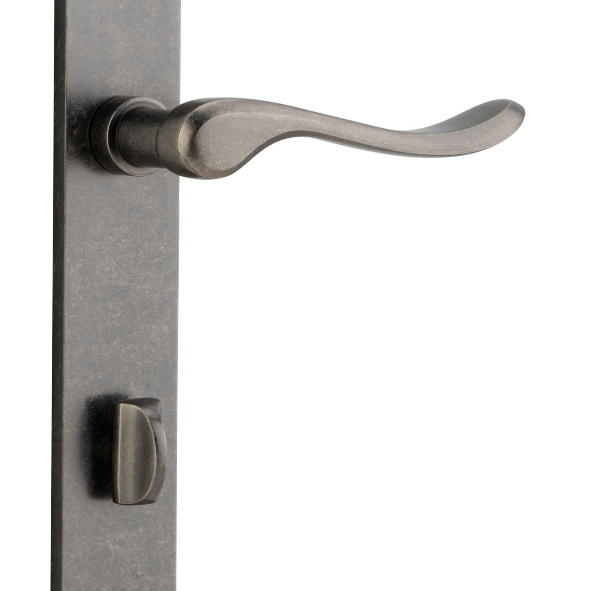 13920P85 - Stirling Lever - Rectangular Backplate - Distressed Nickel - Privacy