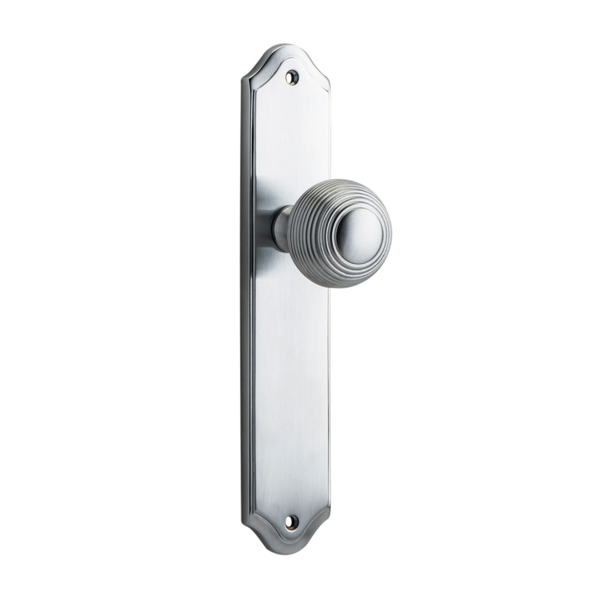 12330 - Guildford Knob - Shouldered Backplate - Brushed Chrome - Passage