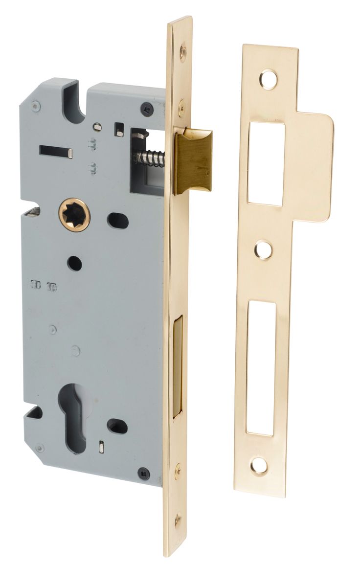6026 - 85mm Euro Mortice Locks - 45mm Backset - Polished Brass