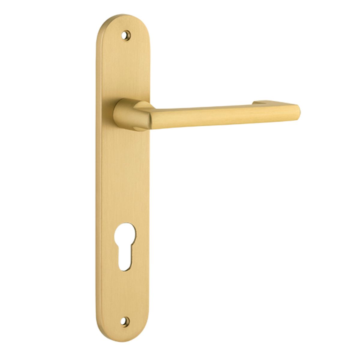16352E85 - Baltimore Return Lever - Oval Backplate - Brushed Gold PVD - Entrance