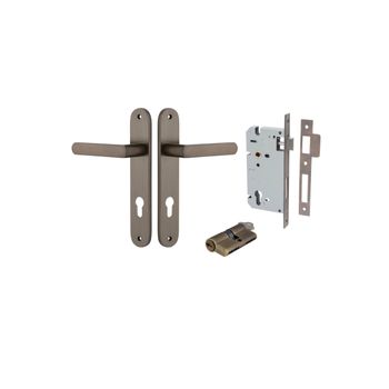 Osaka Lever - Oval Backplate Entrance Kit with High Security Lock