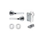 0325KENTR60KK - Annecy Lever - Round Rose Entrance Kit with Separate High Security Lock - Brushed Chrome - Entrance