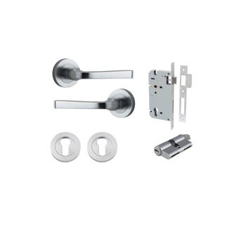 Annecy Lever - Round Rose Entrance Kit with Separate High Security Lock