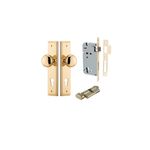10340KENTR60KT - Cambridge Knob - Stepped Backplate Entrance Kit with High Security Lock - Polished Brass - Entrance