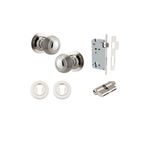 0228KENTR60KK - Guildford Knob - Round Rose Entrance Kit with Separate High Security Lock - Polished Nickel - Entrance