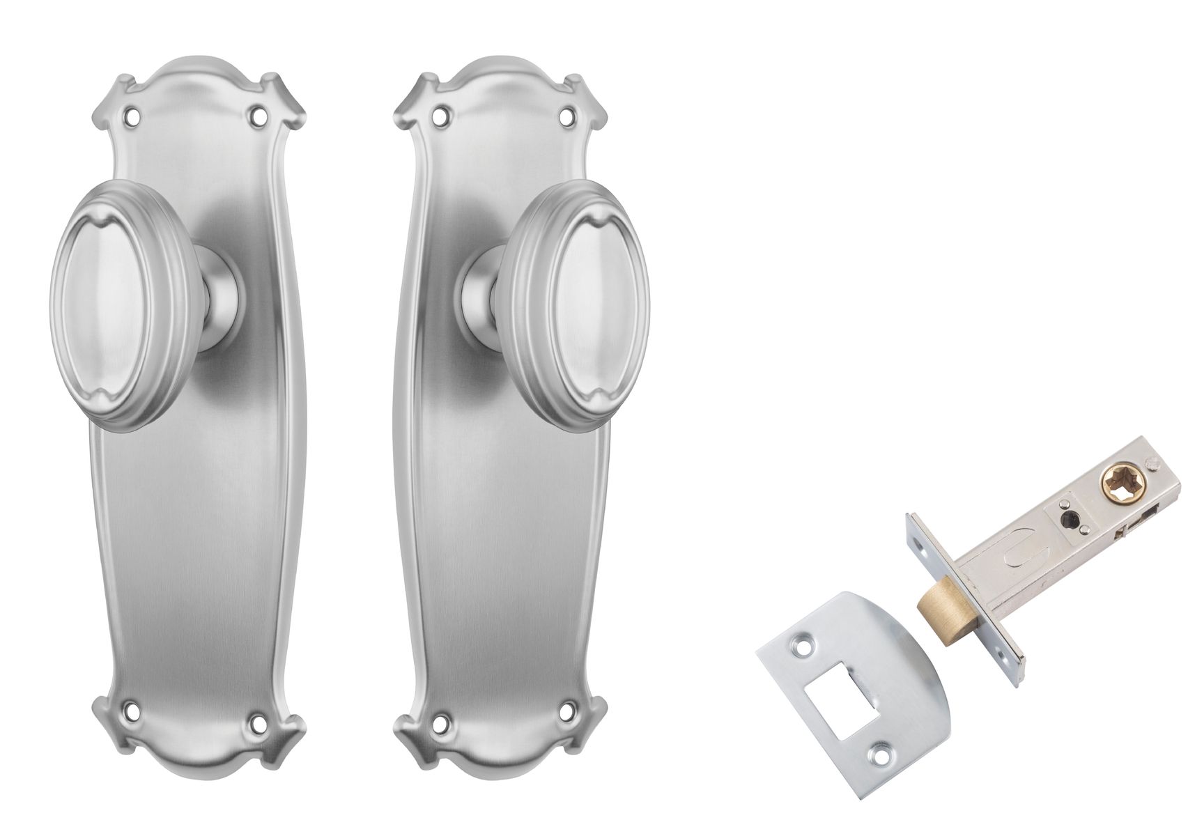 Bungalow Door Knob - Long Backplate Passage Set