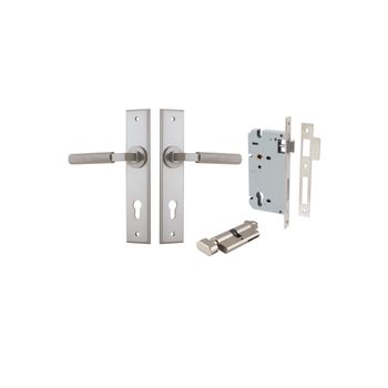 Brunswick Lever - Chamfered Backplate Entrance Kit with High Security Lock