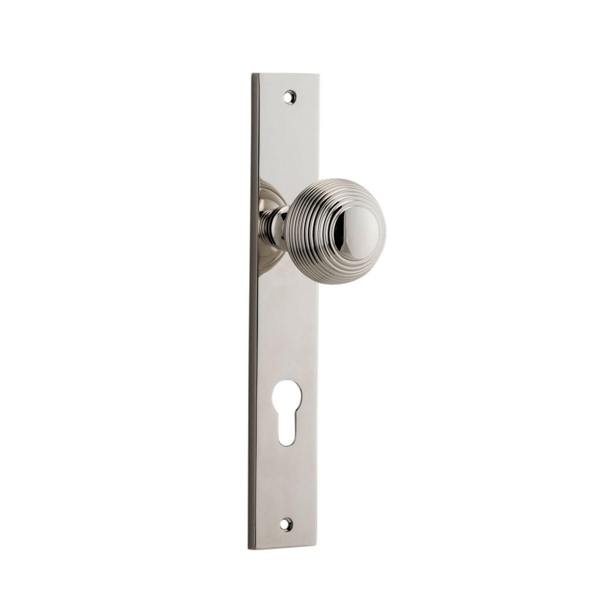 14324E85 - Guildford Knob - Rectangular Backplate - Polished Nickel - Entrance