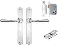 Reims Lever - Long Backplate Entrance Set with High Security Lock