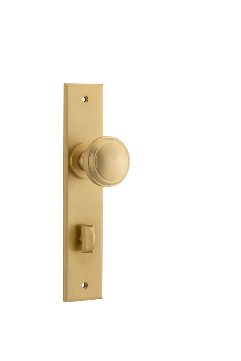10831P85 - Paddington Knob - Chamfered Backplate - Brushed Brass - Privacy