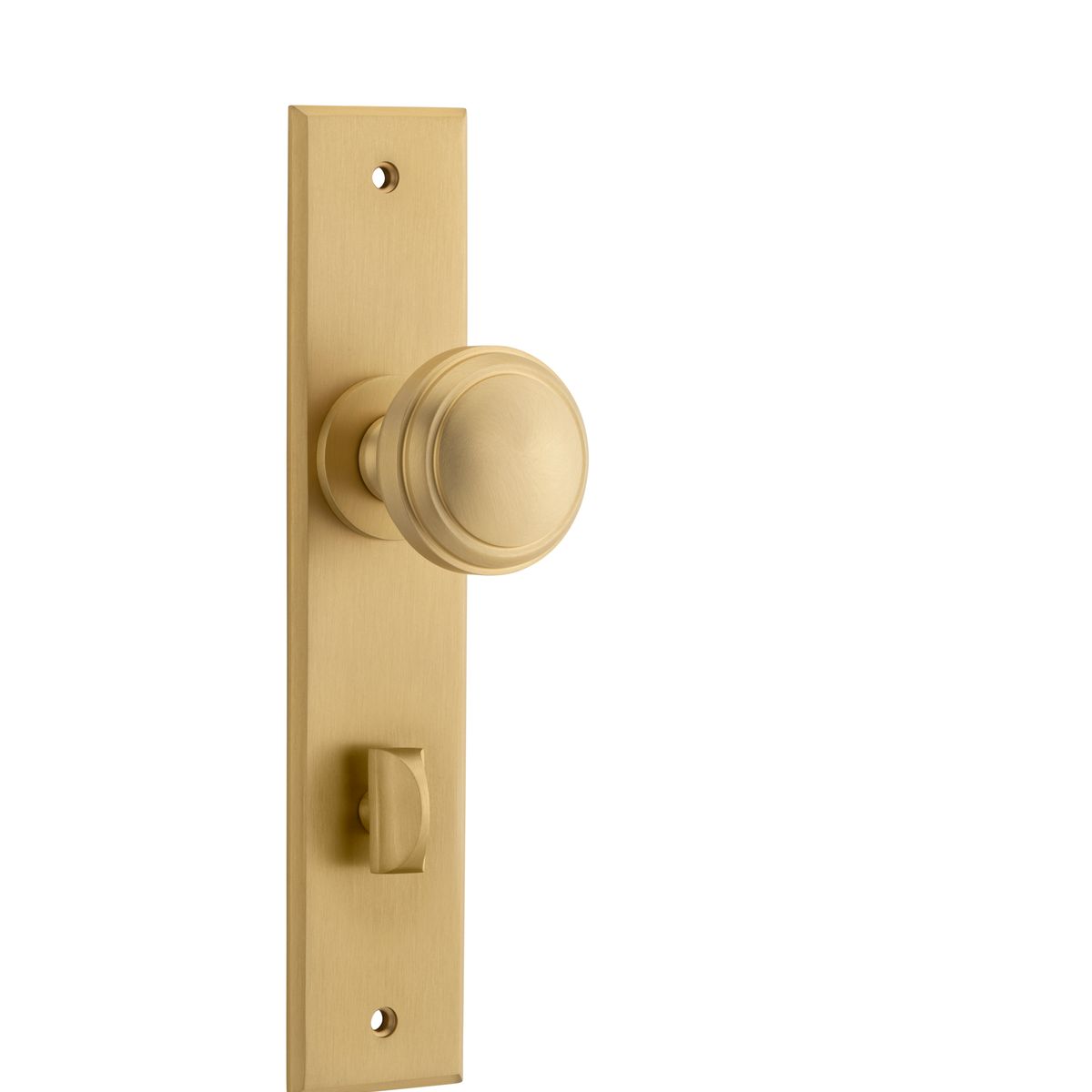 10831P85 - Paddington Knob - Chamfered Backplate - Brushed Brass - Privacy