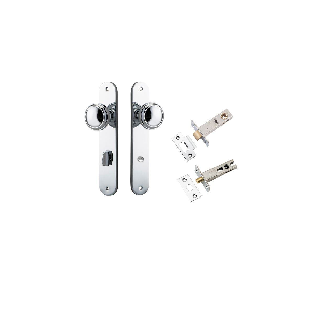 11832KPRIV60 - Paddington Knob - Oval Backplate Privacy Kit with Privacy Turn - Polished Chrome - Privacy