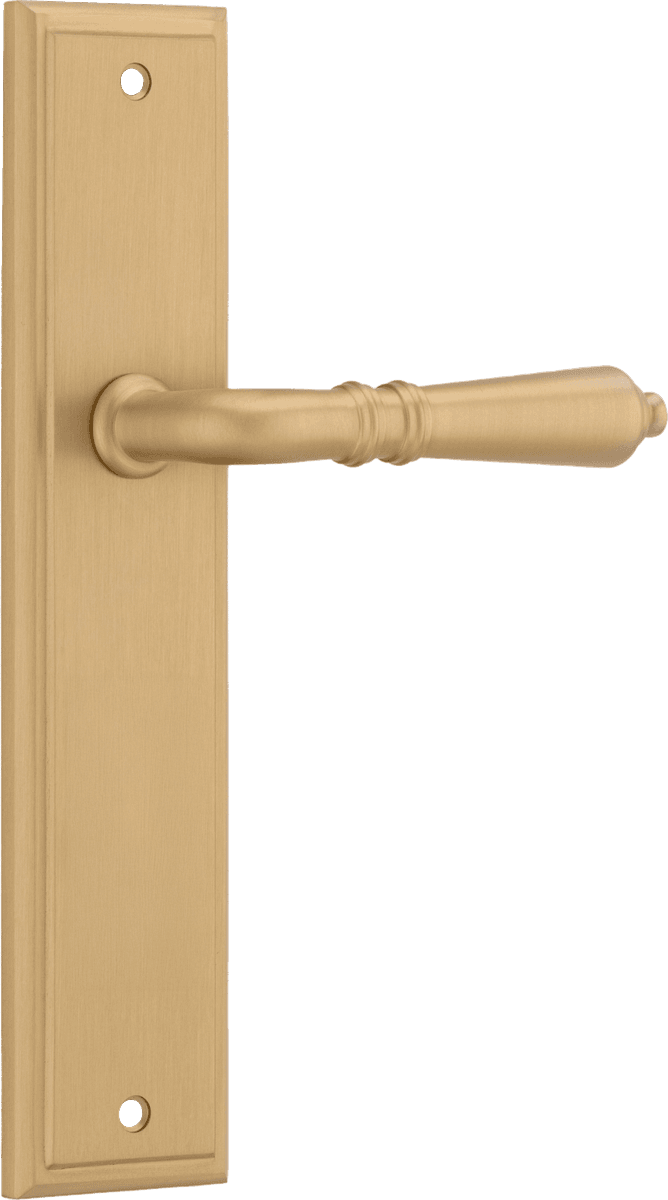 15736 - Sarlat Lever - Stepped Backplate - Brushed Brass - Passage